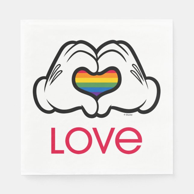 Serviette En Papier Mickey Rainbow Love (Devant)