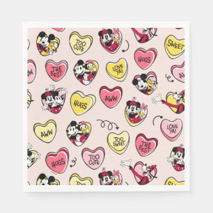 Serviette En Papier Mickey Souris & Amis   Valentine Heart Candy