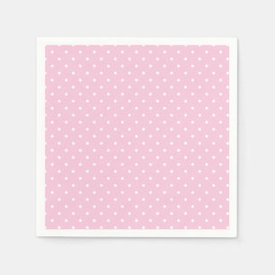 Serviette En Papier Micro pois blanc - Rose clair