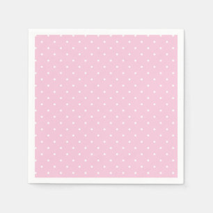 Serviette En Papier Micro pois blanc - Rose clair