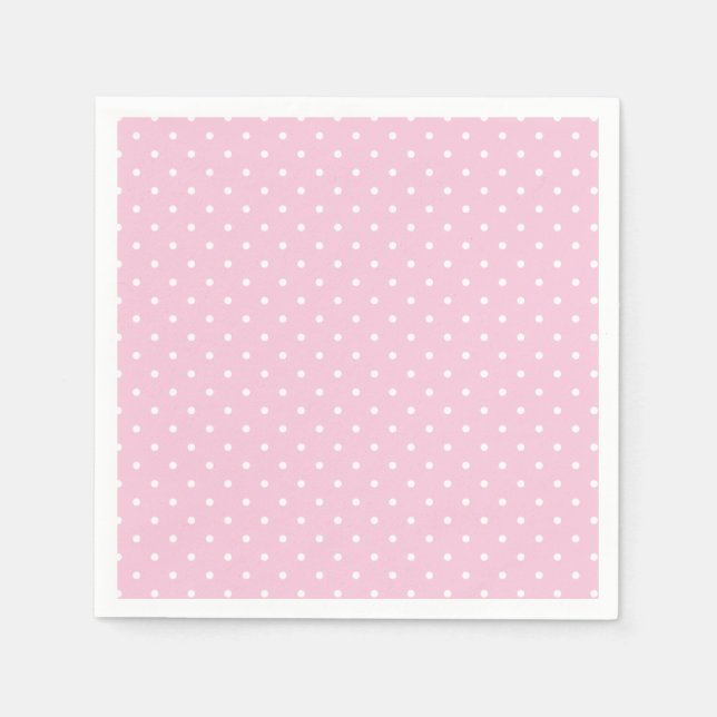 Serviette En Papier Micro Polka Dot White - Light Pink (Devant)