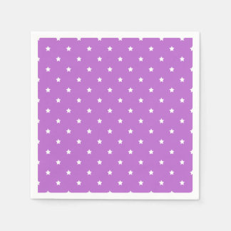 Serviette En Papier Micro Stars White - Orchid Purple