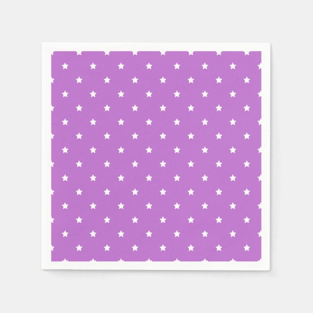 Serviette En Papier Micro Stars White - Orchid Purple (Devant)