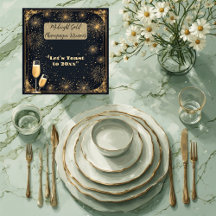 Midnight Gold Champagne Dreams Bubbly New Year Fun