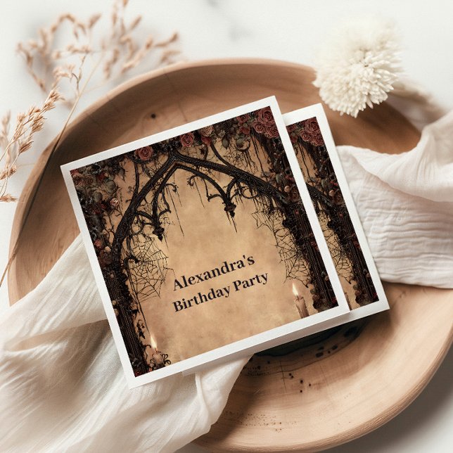 Serviette En Papier Midnight Gothic Cathedral Birthday (Créateur téléchargé)