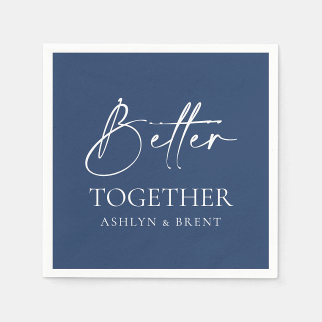 Serviette En Papier Mieux Ensemble Mariage de la Marine Cocktail Napki (Devant)