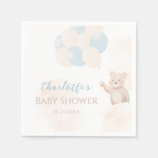 Serviette En Papier Mignon ours en peluche avec ballons Baby Shower ga