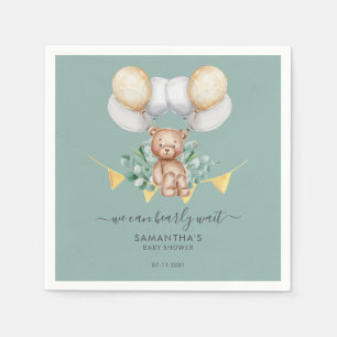 Serviette En Papier Mignon papier pour baby shower ours eucalyptus