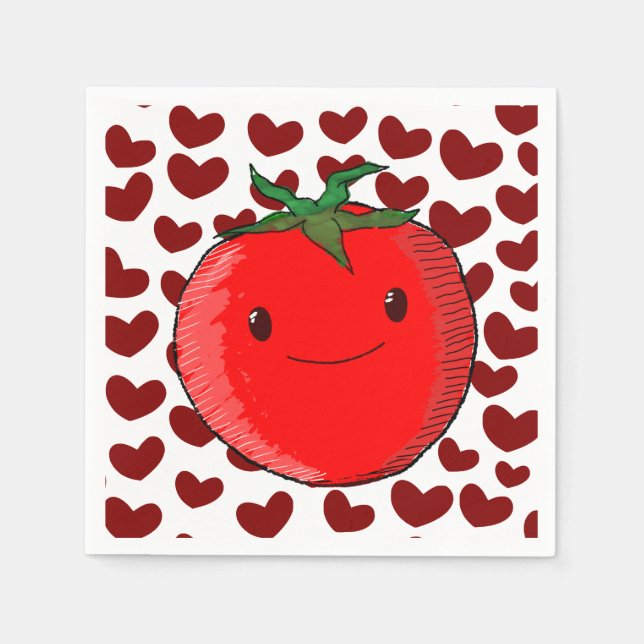Serviette En Papier Mignonette Cartoon Tomato Lover (Devant)