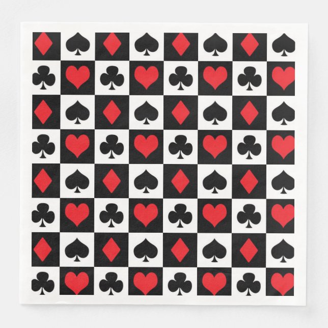 Serviette En Papier Mignonne carte couleur motif casino partie (Devant)