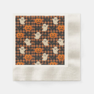 Serviette En Papier Mignonne, en vichy halloween fantôme chauves-souri