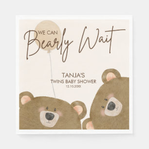 Serviette En Papier Mignonne Ours Nous Pouvons Attendre Baby shower Se