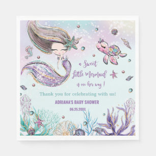 Serviette En Papier Mignonne sirène sous la fête du Baby shower des fi