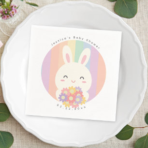 Serviette En Papier Mignonne Un Peu De Lapin Est Sur Le Chemin Baby sh