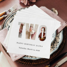 Milestone Birthday Photo Collage Party Napkins