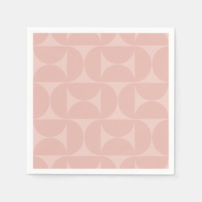 Serviette En Papier Milieu du siècle moderne Motif Abstrait rose pâle (Devant)