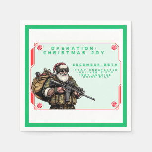 Serviette En Papier Militaire amusant/Père Noël de Noël