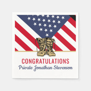 Serviette En Papier Militaire Graduation Armée Camp de démarrage Patri