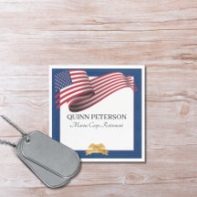 Military Retirement Flag Gold Crest Elegant