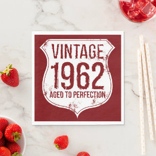 Serviette En Papier Millésime 1962 Vieilli à la perfection