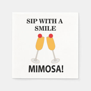 Serviette En Papier Mimosa Sip Avec Le Sourire Parti Mimosa