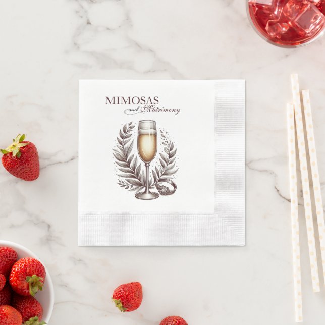 Serviette En Papier Mimosas et mariage (En situation)
