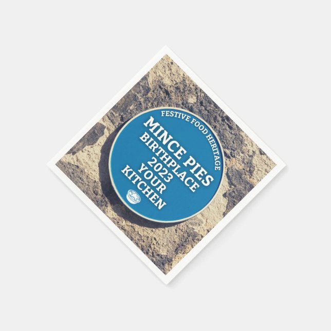 Serviette En Papier Mince Pies Lieu de naissance - Plaque Bleue (Coin)