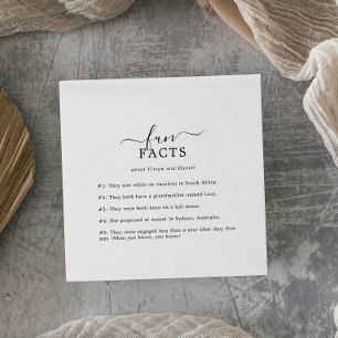 Serviette En Papier Mini faits amusants Mariage serviettes