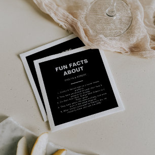 Serviette En Papier Mini Forme Black Trivia Fun Facts Mariage