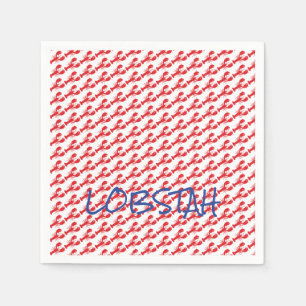 Serviette En Papier Mini Homards rouges Blancs Maine Bleu LOBSTAH loca