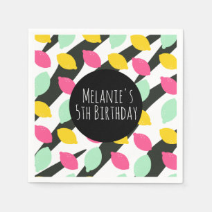 Serviette En Papier Mini Lumineuse Citronade Rose Lime Anniversaire N