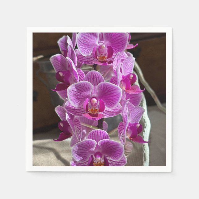 Serviette En Papier Mini Phalaenopsis Sogo Vivien Orchidée violet (Devant)