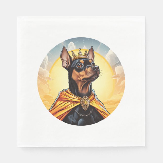 Serviette En Papier Miniature Pinscher Chien King (Devant)