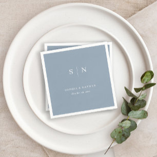 Serviette En Papier Minimal et chic   Dusty Blue Mariage