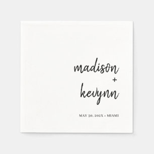 Serviette En Papier Minimal et chic Napkins Mariage