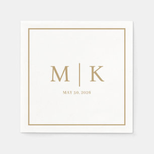 Serviette En Papier Minimal et chic Napkins Mariage
