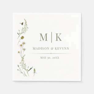 Serviette En Papier Minimal et chic Serviettes Mariages florales