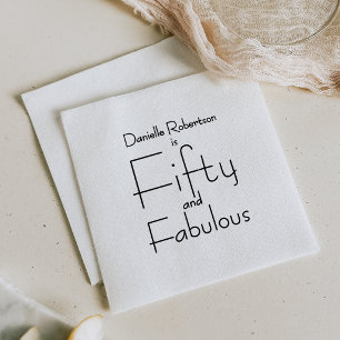 Serviette En Papier Minimal Fifty et Merveilleux 50e Anniversaire