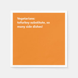 Serviette En Papier Minimal Orange végétarien Thanksgiving Haiku