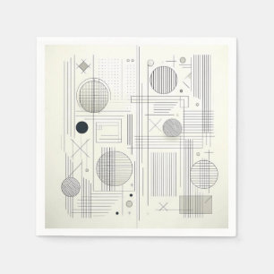 Serviette En Papier Minimalisme Géométrique Art Linéaire