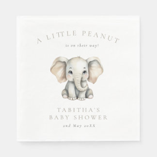 Serviette En Papier Minimalist Elephant Little Peanut Baby Shower