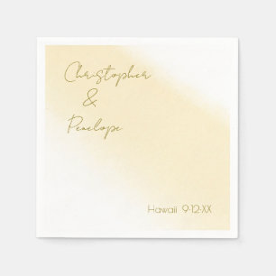 Serviette En Papier Minimaliste calligraphie or Mariage d'aquarelle