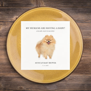 Serviette En Papier Minimaliste du Baby shower Chien Chien Pompéi