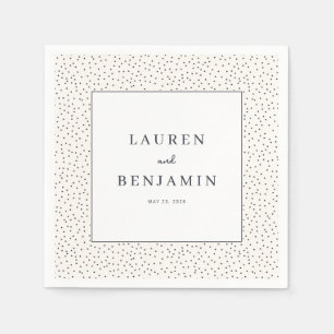 Serviette En Papier Minimaliste élégant à points noirs
