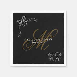 Serviette En Papier Minimaliste et Chic Serviettes de mariage à nœu