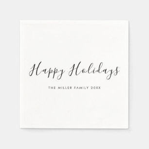 Serviette En Papier Minimaliste et Chic   Serviettes Joyeuses Fêtes