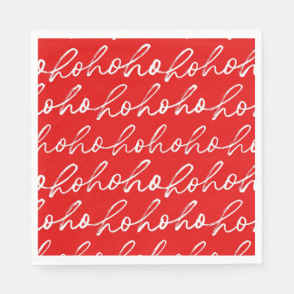 Serviette En Papier Minimaliste Ho Ho Ho Texte Red Holiday Motif