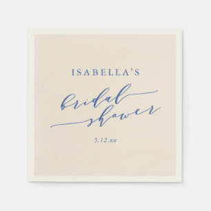 Serviette En Papier Minimaliste Mariage Chic Bleu Classique Sur Mesure
