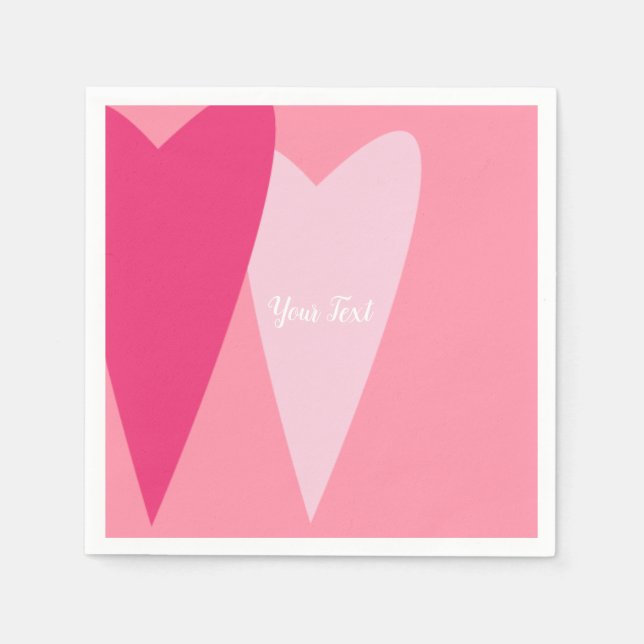 Serviette En Papier Minimaliste moderne Cute Coeurs roses sur mesure (Devant)