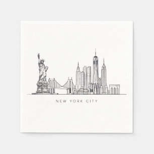 Serviette En Papier Minimaliste New York City Skyline Art en ligne